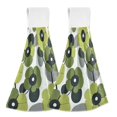 thumbnail image 1 of Yayeee Kitchen Hanging Hand Towels Set of 2 with Loop Bathroom Absorbent Tie Towel, Gray Floral, 1 of 7
