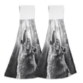 thumbnail image 1 of Yayeee Kitchen Hanging Hand Towels Set of 2 with Loop Bathroom Absorbent Tie Towel, Gray Wolf Pattern, 1 of 7