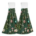 thumbnail image 1 of Yayeee Kitchen Hanging Hand Towels Set of 2 with Loop Bathroom Absorbent Tie Towel, Green Forest Pattern, 1 of 7