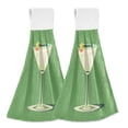 thumbnail image 1 of Yayeee Kitchen Hanging Hand Towels Set of 2 with Loop Bathroom Absorbent Tie Towel, Green Lemon Juice, 1 of 7