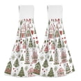 thumbnail image 1 of Yayeee Kitchen Hanging Hand Towels Set of 2 with Loop Bathroom Absorbent Tie Towel, Green Nordic Christmas, 1 of 7