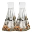 thumbnail image 1 of Yayeee Kitchen Hanging Hand Towels Set of 2 with Loop Bathroom Absorbent Tie Towel, Halloween Pumpkin Field, 1 of 7