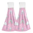 thumbnail image 1 of Yayeee Kitchen Hanging Hand Towels Set of 2 with Loop Bathroom Absorbent Tie Towel, Ice Cream Rainbow Pattern, 1 of 7