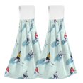 thumbnail image 1 of Yayeee Kitchen Hanging Hand Towels Set of 2 with Loop Bathroom Absorbent Tie Towel, Ice Hockey, 1 of 7