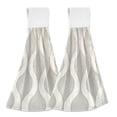 thumbnail image 1 of Yayeee Kitchen Hanging Hand Towels Set of 2 with Loop Bathroom Absorbent Tie Towel, Light Gray Pattern, 1 of 7