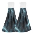 thumbnail image 1 of Yayeee Kitchen Hanging Hand Towels Set of 2 with Loop Bathroom Absorbent Tie Towel, Lightning Pattern, 1 of 7