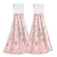 thumbnail image 1 of Yayeee Kitchen Hanging Hand Towels Set of 2 with Loop Bathroom Absorbent Tie Towel, Love in The Air, 1 of 7