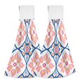 thumbnail image 1 of Yayeee Kitchen Hanging Hand Towels Set of 2 with Loop Bathroom Absorbent Tie Towel, Mosaic Flowers Pattern, 1 of 7
