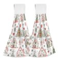 thumbnail image 1 of Yayeee Kitchen Hanging Hand Towels Set of 2 with Loop Bathroom Absorbent Tie Towel, Nordic Christmas House, 1 of 7