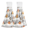 thumbnail image 1 of Yayeee Kitchen Hanging Hand Towels Set of 2 with Loop Bathroom Absorbent Tie Towel, Orange Snow Houses, 1 of 7