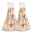 thumbnail image 1 of Yayeee Kitchen Hanging Hand Towels Set of 2 with Loop Bathroom Absorbent Tie Towel, Orange Starfish, 1 of 7