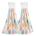 thumbnail image 1 of Yayeee Kitchen Hanging Hand Towels Set of 2 with Loop Bathroom Absorbent Tie Towel, Pink Abstract Pattern, 1 of 7