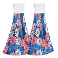 thumbnail image 1 of Yayeee Kitchen Hanging Hand Towels Set of 2 with Loop Bathroom Absorbent Tie Towel, Pink Flowers Pattern, 1 of 7