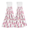 thumbnail image 1 of Yayeee Kitchen Hanging Hand Towels Set of 2 with Loop Bathroom Absorbent Tie Towel, Pink Popsicle Pattern, 1 of 7