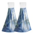 thumbnail image 1 of Yayeee Kitchen Hanging Hand Towels Set of 2 with Loop Bathroom Absorbent Tie Towel, Plants and River, 1 of 7