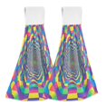 thumbnail image 1 of Yayeee Kitchen Hanging Hand Towels Set of 2 with Loop Bathroom Absorbent Tie Towel, Psychedelic Pattern, 1 of 7