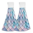 thumbnail image 1 of Yayeee Kitchen Hanging Hand Towels Set of 2 with Loop Bathroom Absorbent Tie Towel, Purple Art Pattern, 1 of 7