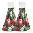 thumbnail image 1 of Yayeee Kitchen Hanging Hand Towels Set of 2 with Loop Bathroom Absorbent Tie Towel, Red Apple Pattern, 1 of 7