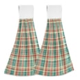thumbnail image 1 of Yayeee Kitchen Hanging Hand Towels Set of 2 with Loop Bathroom Absorbent Tie Towel, Red Green Tartan Pattern, 1 of 7
