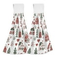 thumbnail image 1 of Yayeee Kitchen Hanging Hand Towels Set of 2 with Loop Bathroom Absorbent Tie Towel, Red Nordic Christmas, 1 of 7