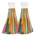 thumbnail image 1 of Yayeee Kitchen Hanging Hand Towels Set of 2 with Loop Bathroom Absorbent Tie Towel, Retro Abstract Pattern, 1 of 7