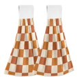 thumbnail image 1 of Yayeee Kitchen Hanging Hand Towels Set of 2 with Loop Bathroom Absorbent Tie Towel, Rusty Orange Plaid, 1 of 7