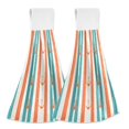 thumbnail image 1 of Yayeee Kitchen Hanging Hand Towels Set of 2 with Loop Bathroom Absorbent Tie Towel, Simple Nautical Pattern, 1 of 7