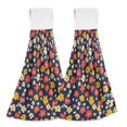 thumbnail image 1 of Yayeee Kitchen Hanging Hand Towels Set of 2 with Loop Bathroom Absorbent Tie Towel, Small Colorful Flower, 1 of 7