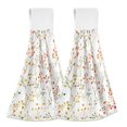 thumbnail image 1 of Yayeee Kitchen Hanging Hand Towels Set of 2 with Loop Bathroom Absorbent Tie Towel, Small Floral Pattern, 1 of 7