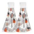 thumbnail image 1 of Yayeee Kitchen Hanging Hand Towels Set of 2 with Loop Bathroom Absorbent Tie Towel, Snow Cartoon Houses, 1 of 7
