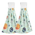 thumbnail image 1 of Yayeee Kitchen Hanging Hand Towels Set of 2 with Loop Bathroom Absorbent Tie Towel, Space Patterns, 1 of 7