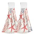 thumbnail image 1 of Yayeee Kitchen Hanging Hand Towels Set of 2 with Loop Bathroom Absorbent Tie Towel, Starfish Seashell, 1 of 7