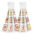thumbnail image 1 of Yayeee Kitchen Hanging Hand Towels Set of 2 with Loop Bathroom Absorbent Tie Towel, Various Toasts, 1 of 7