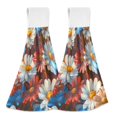 thumbnail image 1 of Yayeee Kitchen Hanging Hand Towels Set of 2 with Loop Bathroom Absorbent Tie Towel, Vibrant Floral, 1 of 7