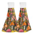 thumbnail image 1 of Yayeee Kitchen Hanging Hand Towels Set of 2 with Loop Bathroom Absorbent Tie Towel, Vibrant Mushroom, 1 of 7
