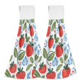 thumbnail image 1 of Yayeee Kitchen Hanging Hand Towels Set of 2 with Loop Bathroom Absorbent Tie Towel, Vibrant Strawberries, 1 of 7