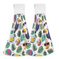 thumbnail image 1 of Yayeee Kitchen Hanging Hand Towels Set of 2 with Loop Bathroom Absorbent Tie Towel, Vibrant Toucans Pattern, 1 of 7