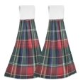 thumbnail image 1 of Yayeee Kitchen Hanging Hand Towels Set of 2 with Loop Bathroom Absorbent Tie Towel, Warm Tartan Mosaic, 1 of 7