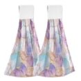 thumbnail image 1 of Yayeee Kitchen Hanging Hand Towels Set of 2 with Loop Bathroom Absorbent Tie Towel, Watercolor Marble Pattern, 1 of 7