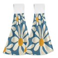 thumbnail image 1 of Yayeee Kitchen Hanging Hand Towels Set of 2 with Loop Bathroom Absorbent Tie Towel, Whimsy Daisy Pattern, 1 of 7
