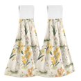 thumbnail image 1 of Yayeee Kitchen Hanging Hand Towels Set of 2 with Loop Bathroom Absorbent Tie Towel, White Rabbits, 1 of 7