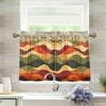 thumbnail image 1 of Yayeee Kitchen Curtains Tier Pair Light Filtering 27"x24" Rod Pocket Short Cafe Window Panel, Abstract Desert Pattern, 1 of 7