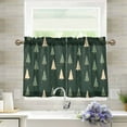 thumbnail image 1 of Yayeee Kitchen Curtains Tier Pair Light Filtering 27"x24" Rod Pocket Short Cafe Window Panel, Beige Christmas Trees, 1 of 7