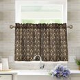 thumbnail image 1 of Yayeee Kitchen Curtains Tier Pair Light Filtering 27"x24" Rod Pocket Short Cafe Window Panel, Black Floral Pattern, 1 of 7