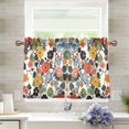 thumbnail image 1 of Yayeee Kitchen Curtains Tier Pair Light Filtering 27"x24" Rod Pocket Short Cafe Window Panel, Black Flowers Pattern, 1 of 7