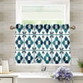 thumbnail image 1 of Yayeee Kitchen Curtains Tier Pair Light Filtering 27"x24" Rod Pocket Short Cafe Window Panel, Blue Mosaic Pattern, 1 of 7