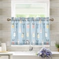 thumbnail image 1 of Yayeee Kitchen Curtains Tier Pair Light Filtering 27"x24" Rod Pocket Short Cafe Window Panel, Blue Rabbits, 1 of 7