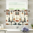 thumbnail image 1 of Yayeee Kitchen Curtains Tier Pair Light Filtering 27"x24" Rod Pocket Short Cafe Window Panel, Cats Reading Pattern, 1 of 7