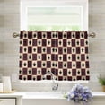 thumbnail image 1 of Yayeee Kitchen Curtains Tier Pair Light Filtering 27"x24" Rod Pocket Short Cafe Window Panel, Checkered Stars Pattern, 1 of 7