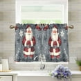 thumbnail image 1 of Yayeee Kitchen Curtains Tier Pair Light Filtering 27"x24" Rod Pocket Short Cafe Window Panel, Christmas Santa, 1 of 7